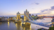 britain river thames and tower bridge at dusk london england