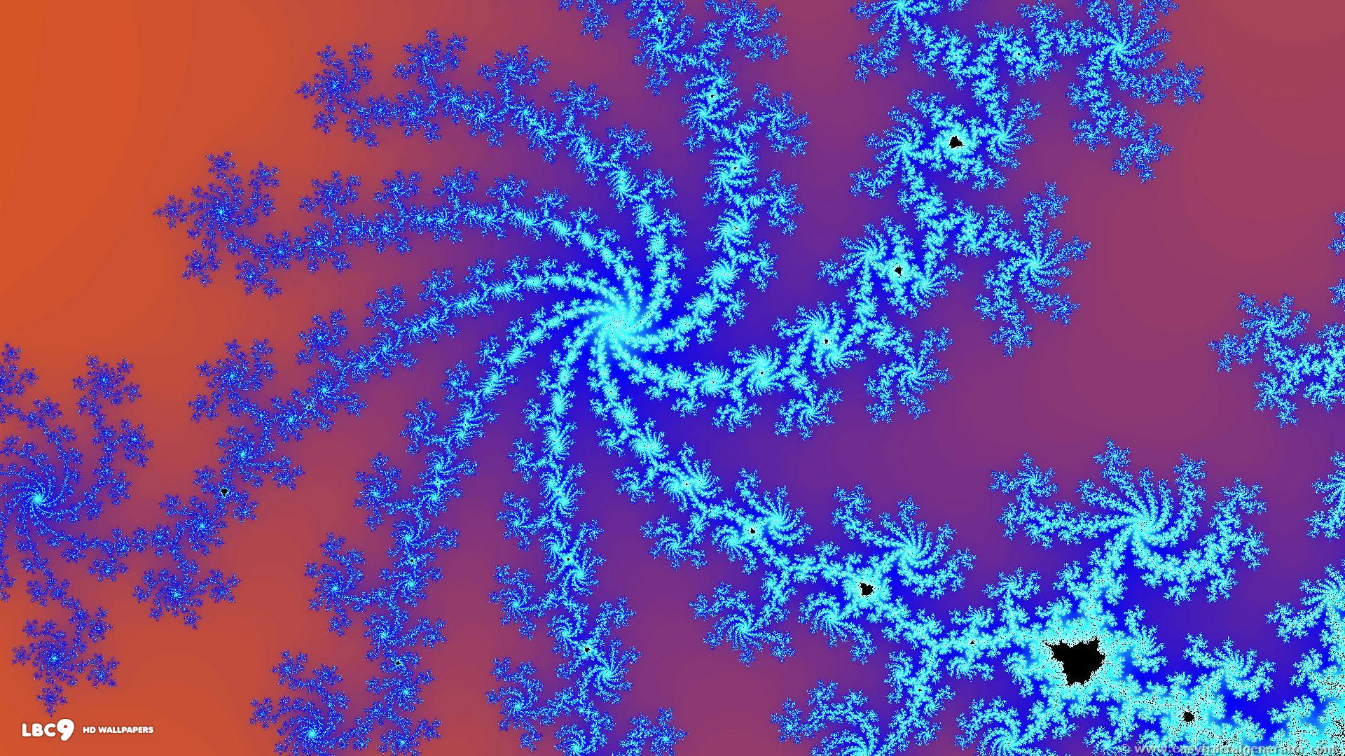 blue mandelbrot star wallpaper 1920x1080