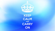 keep calm and carry on 1920 blue abstract background