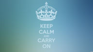 keep calm and carry on basic simple blue