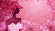 girl vector flowers background