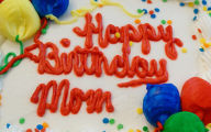 happy birthday mom red letters colorful cake
