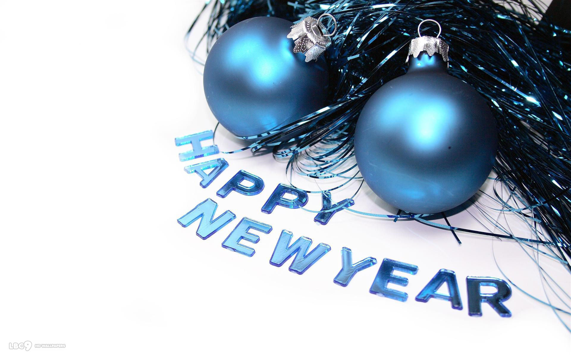 happy new year blue christmas tree balls holiday 1920