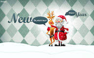 new year funny rudolph red nosed reindeer santa art holiday desktop wallpaper