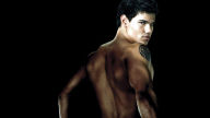 taylor lautner muscles naked black wallpaper