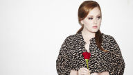 adele with red rose full hd wallpaper