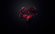 broken red black heart lines glass drops melting hd wallpaper