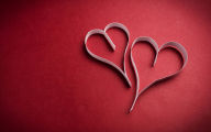 red background love paper shape hearts