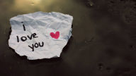 i love you paper heart words